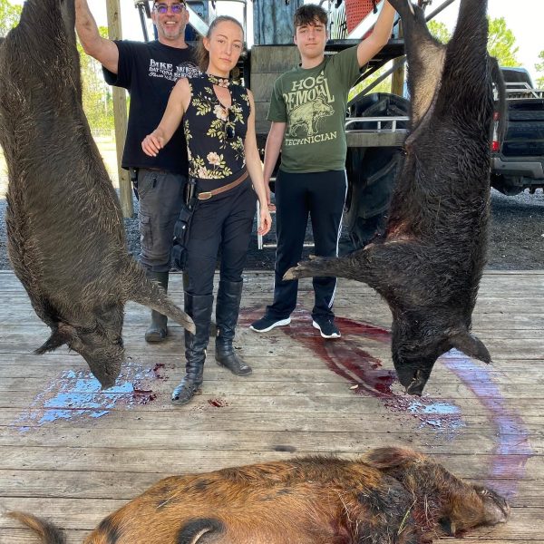 Nicole, Josh, and Keith with a great morning hunt.